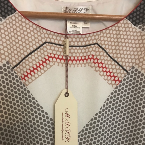 Max Studio MSSP Sleeveless Dot Shift Dress XL NWT - Picture 4 of 7